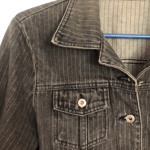Black denim pinstriped jacket - Picture 3 of 4